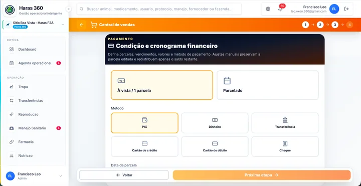 Condição e cronograma financeiro